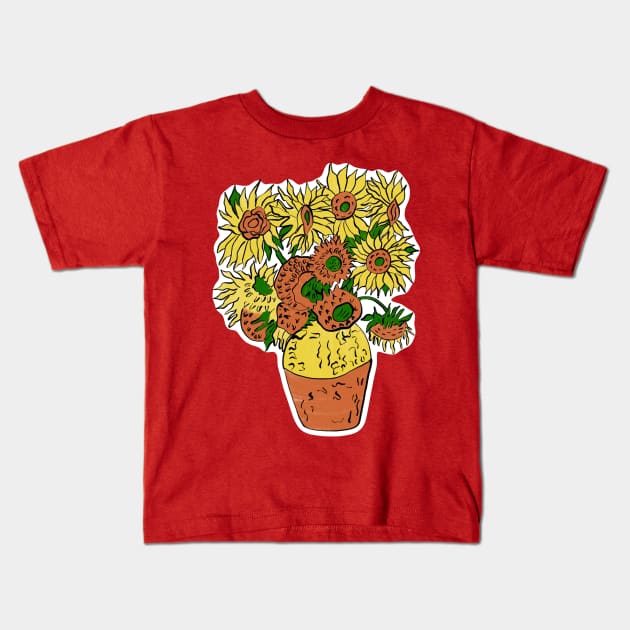 Sunflowers Kids T-Shirt by EV Visuals